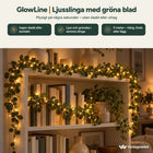 GlowLine på en bokhylla – ingen sladd, ljus och grönska i samma slinga, 5 meter