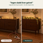 Vanlig ljusslinga med sladd och grenuttag jämfört med GlowLine utan sladd